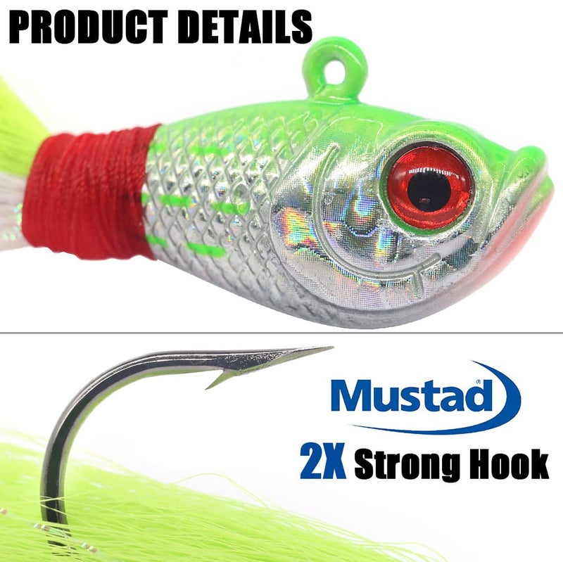 XFISHMAN Bucktail-Jigs-Saltwater-Hair-Jigs-Head -Fishing-Lures-Assorted Kit - Image 4